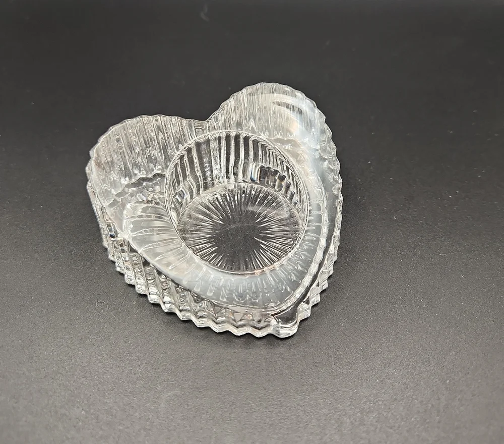 Partylite Crystal Heart Tea Light Holder Vintage
